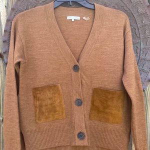 Minnie Rose 100% Cashmere cardigan size XS  brown